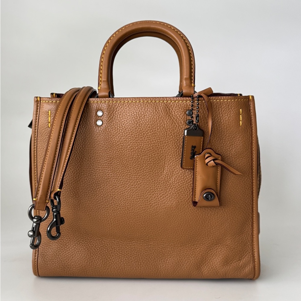 Coach Rogue 30 Bag in Light Saddle Pebble Leather 38124